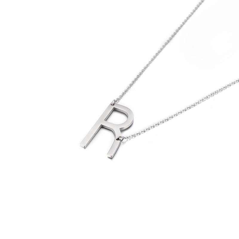 Kalen Clavicle Necklace: 26 English Letter Titanium Steel Necklace for Women - Simple and Elegant Design