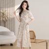 Gentle Floral Print V-Neck Summer Dress for Women - Elegant French Tea Break Style