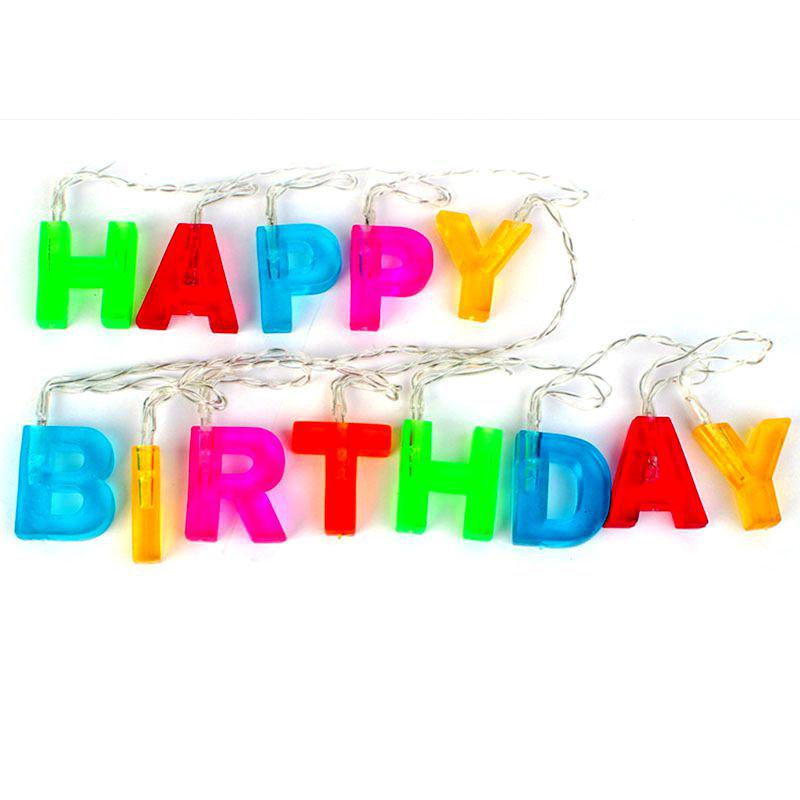 Creative Birthday String Lights - Happy Birthday Letter Decoration for Parties and Bars