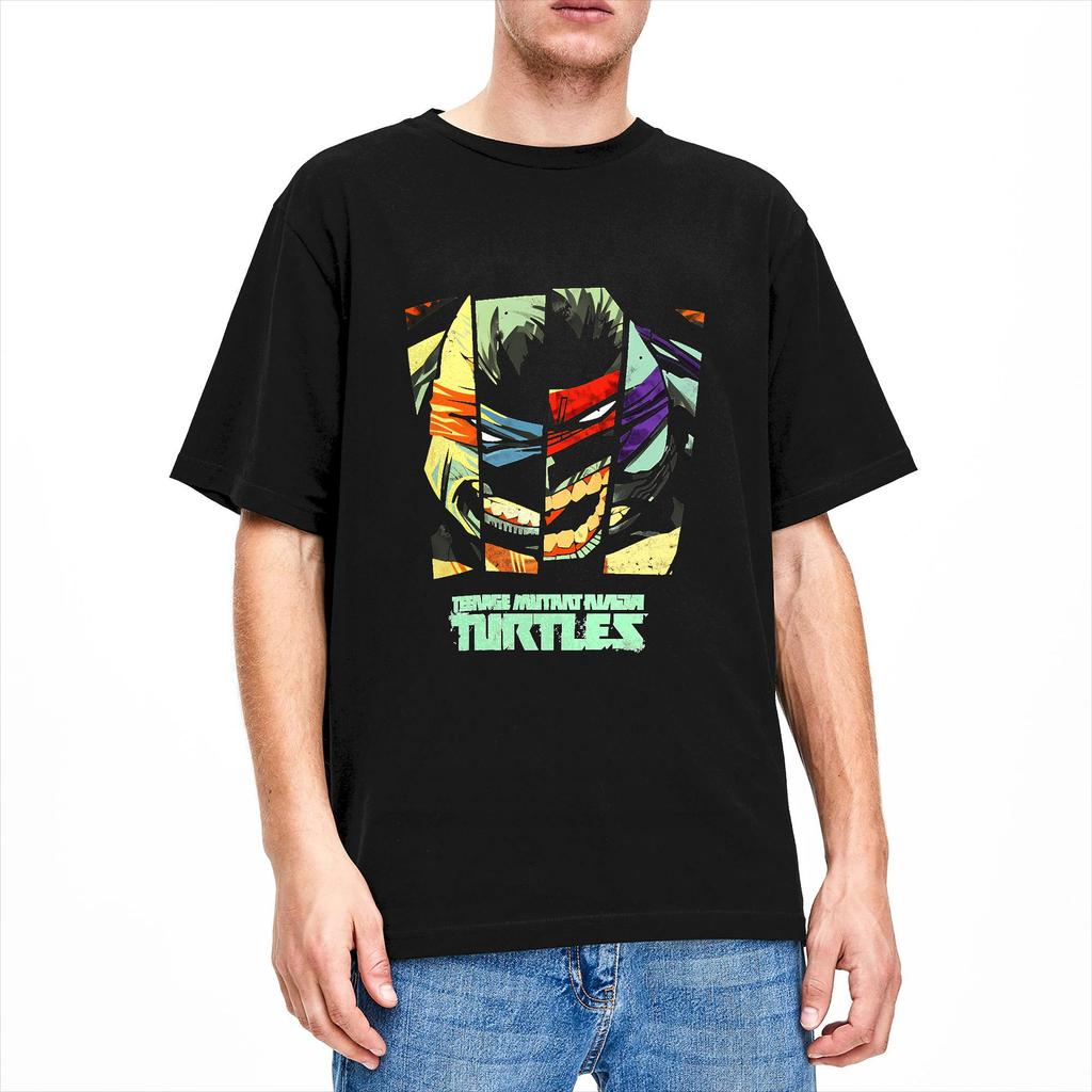 TMNT Face Strips Eastman TShirt Men Vintage TShirts Summer Breathable Harajuku Tee Shirt Cheap Oversized Tops