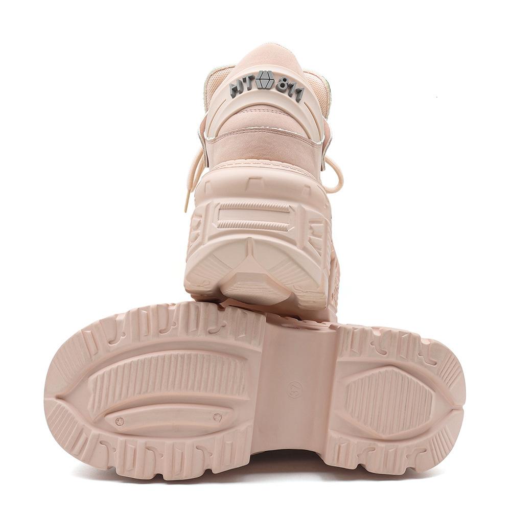 Sommerliche dicksohlige Metall-Muffin-Schuhe mit Absatz, Street-Punk-Schuhe mit Tanksohle, High-Top-Schuhe, Damenstiefel