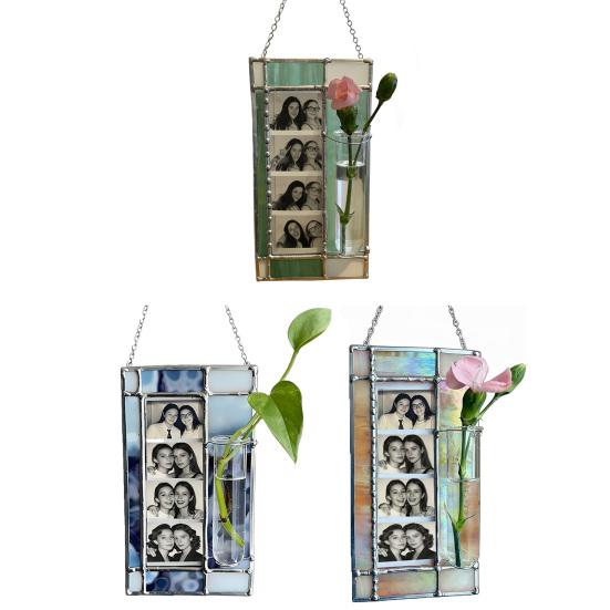 Propagation Frame Hanging Plant Propagation Frame with Glass Tube Resin 8x4 Picture Frames for 2x6 Photo Strip Hydroponic Plant Holder for Window Wall