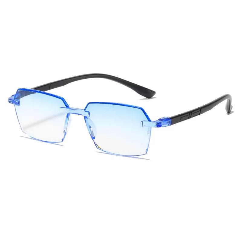 

Модные очки для чтения с защитой от синего света для мужчин и женщин, дальнего действия, для пресбиопии, без оправы, высокого класса 0