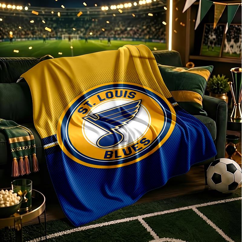 Louis Blues Eishockey Team Wirft Decke Flanelldecken Plüsch für Sofa Bett Geschenke für Männer Frauen Reise Picknickdecke Weihnachtsgeschenke für Fans