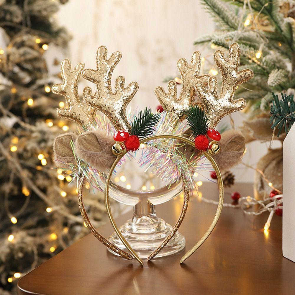 Funny Mushroom Deer Horn Women Hair Hoops Christmas Headbands Korean Style Hairbands Elk Antler