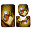 Creative Retro Bathroom Toilet Three-Piece Floor Mat Combination Set Household Door Mat Kitchen Absorbent Non-Slip Carpet