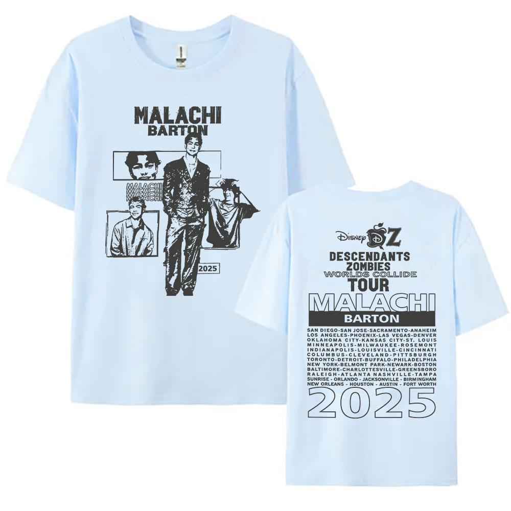 Malachi Barton Grafik T-Shirts Zzombies Worlds Collide Tour 2025 T-Shirt Kurzarm Baumwolle Damen T-Shirt Streetwear Damen Tee