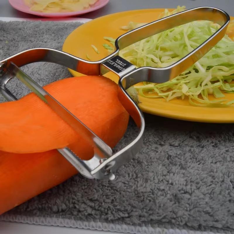 Pelapatate in Acciaio Inossidabile a Bocca Larga per Verdure e Frutta - Utensile da Cucina Multifunzionale per Tagliare Cavolo e Patate e Preparare Insalate