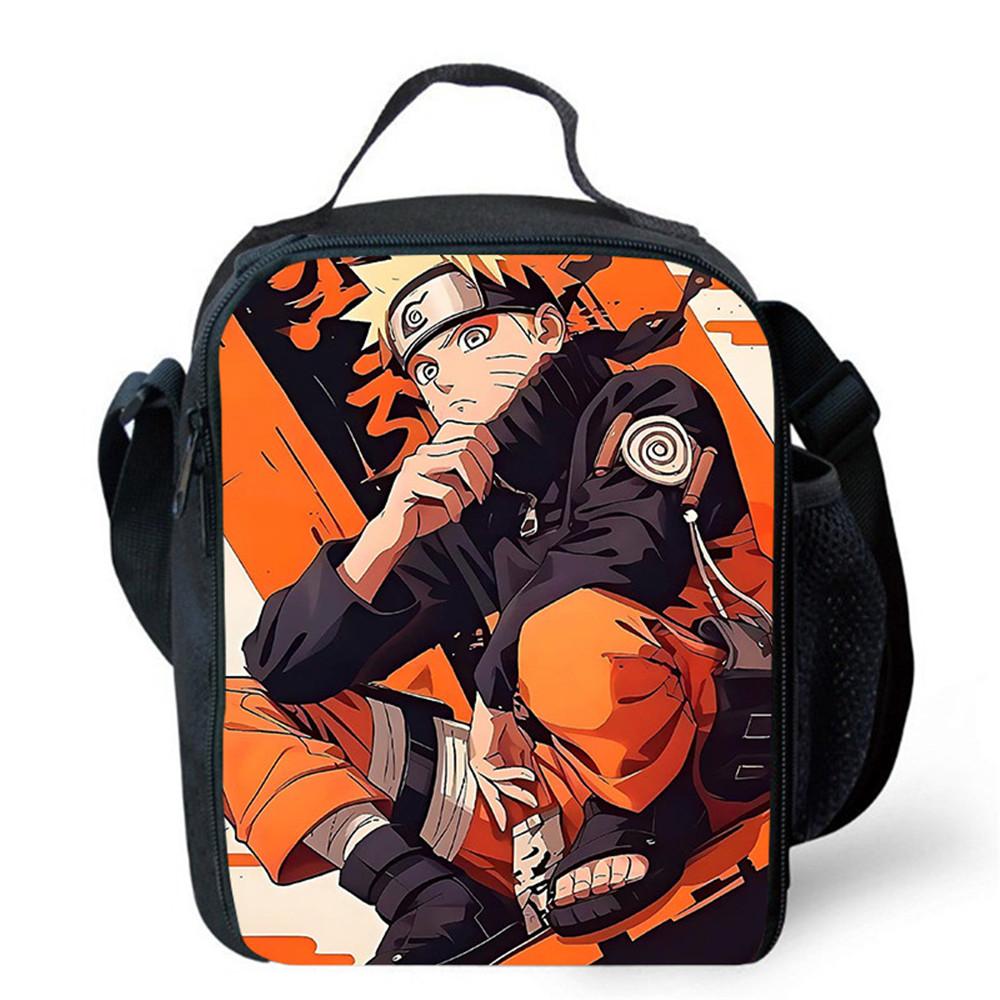 Cartoon NARUTO Insulated Cooler Lunch Bag Cute Portable Lightweight Picnic Bag for Boys & Girls Age 5-10 Kids Daily Food Bag