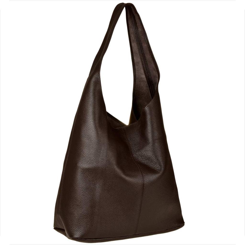 Schokoladenbraune Leder-Shopper-Umhängetasche