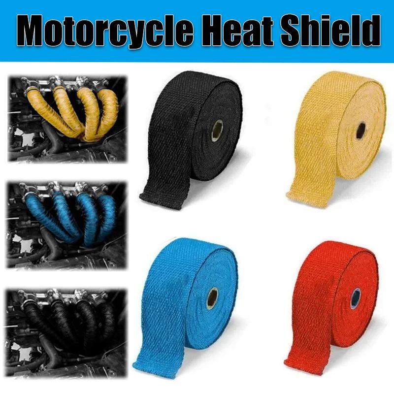 Motorsykkel Eksosrør Varmebeskyttelsesklut 1,5 meter Bil Lyddemper Varmeisolasjonstape Brannsikker Lyddemping Biltilbehør