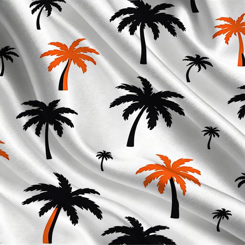 Palm Tree Print Casual T-Shirt,Comfy Soft Fabric,Loose Fit,Tropical Vibes Versatile Tee for Vacation,Daily Wear,Work Commute