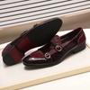 FELIX CHU Men's Patent Leather Monk Strap Dress Shoes Wedding Loafers Horse Hair Detail Casual Formal Party Gentlemen Footwear