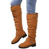 Women's Mid-Calf Suede Western Boots, Retro Cowboy Martin Boots, Fall Winter Riding Shoes
