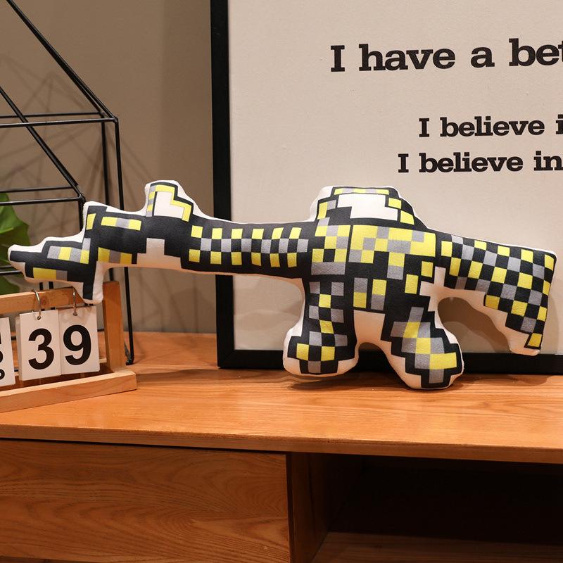 Cartoon-Druck Pistole Maschinenpistole Puppe Plüschtier Maschinenpistole Puppe Junge Stoffpuppe Geburtstagsgeschenk