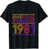 Classic 45 Birthday Decorations Unisex 45yr 1981 45th Birthday TShirt Gifts for Unisex Women Vintage Clothes Tops Graphic Tee