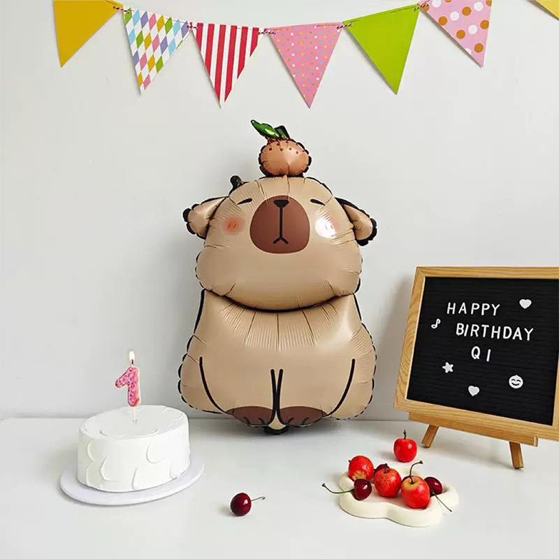 Capybara Party Luftballons Geburtstagsfeier Dekoration Capybara Aluminiumfolienballons Babyparty Jungen Mädchen Spielzeug Geschenke Partyzubehör