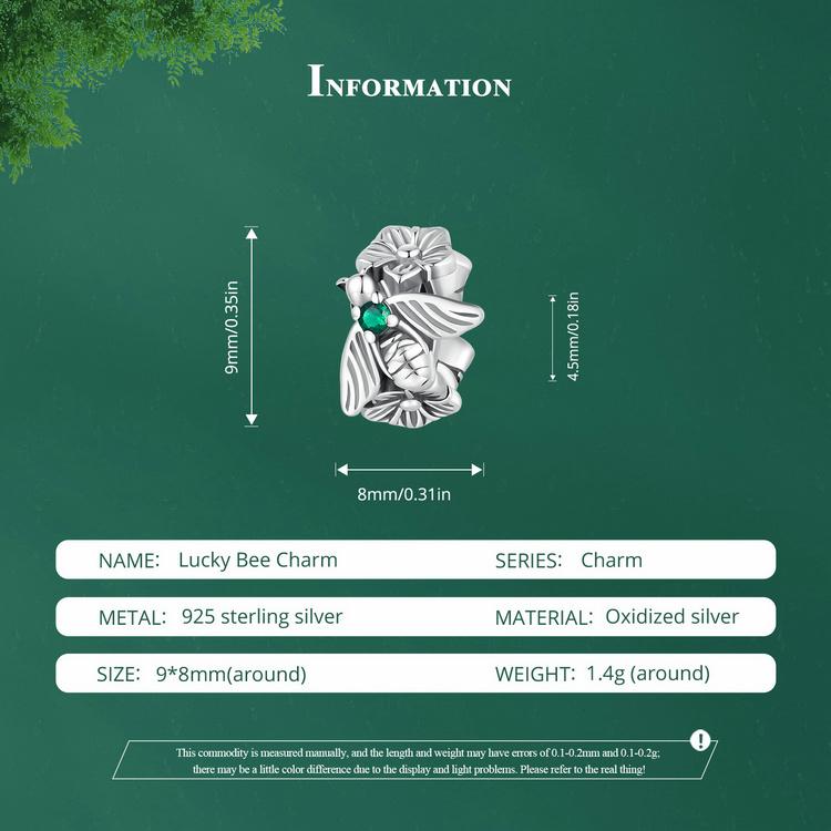WOSTU 925 Sterlingsølv Lucky Firkløver Ladybug Charms Bee Beads Passer originalt armbånd DIY