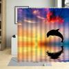 Ocean Sea Animal Dolphin Fish Waterproof Shower Curtain Creative Deep Sea Child Bathroom Decor Screen With Hooks Curtains Set