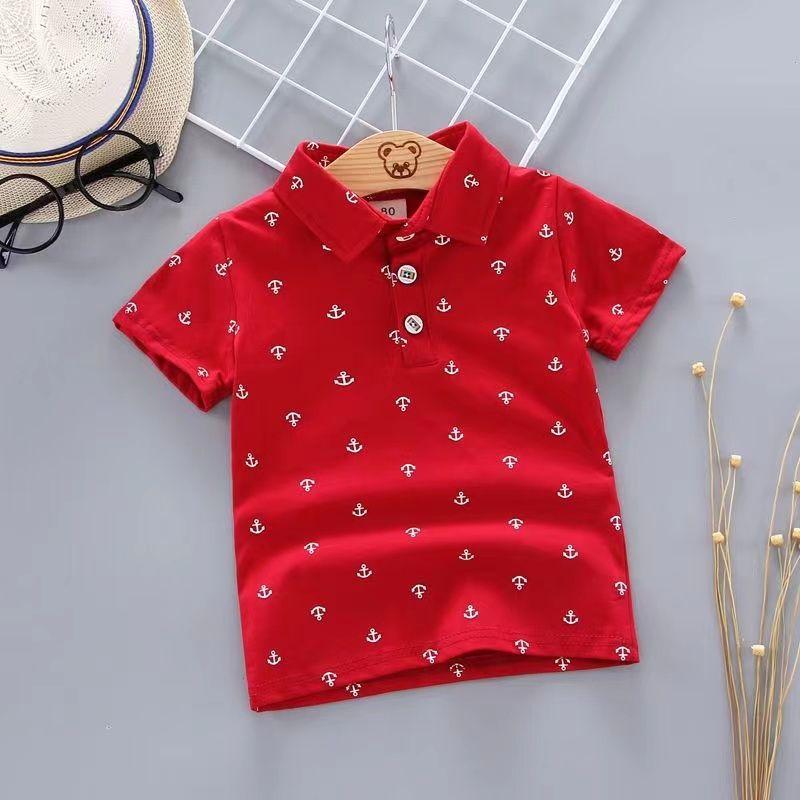 Yaz Bebek Erkek Polo Gömlek Kısa Kollu Çapa Yaka Giysileri Kızlar için Odell Pamuk Nefes Çocuklar Dış Giyim Tops