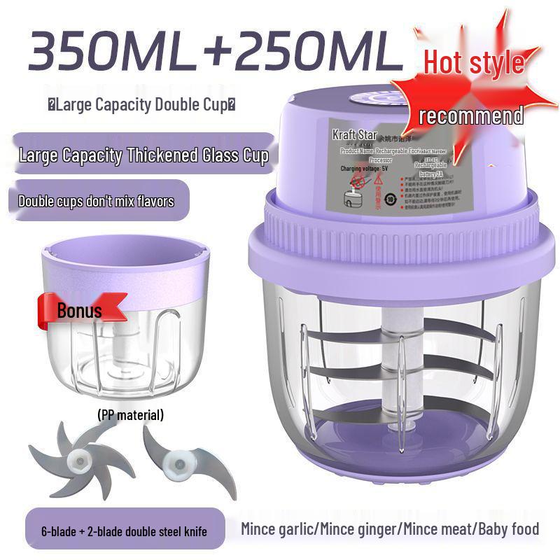Brand Wireless Garlic Masher and Pepper Grinder: Kitchen Household Meat Grinder and Baby Food Maker