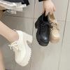 Women's Thick Heeled Lace Up High-heeled Leather Shoes 2024 Spring and Autumn New Fashion British Style Mary Jane Shoes