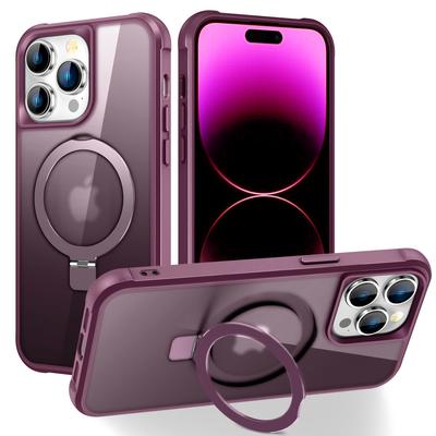 Pancerz magnetyczny futerał z bezprzewodową ładowarką do IPhone 15 14 13 12 Pro MAX 11 Plus matowy przezroczysty silikonowy pierścień osłonowy osłona ochronna podpórki