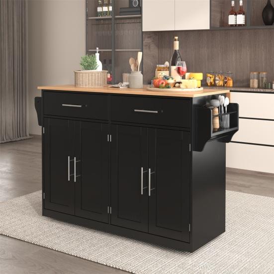 Kitchen Sideboard Serving Trolley with Folding Table Top 120x46(70)x91cm White Castors Cabinet And Interchangeable Wooden Legs Ideal for