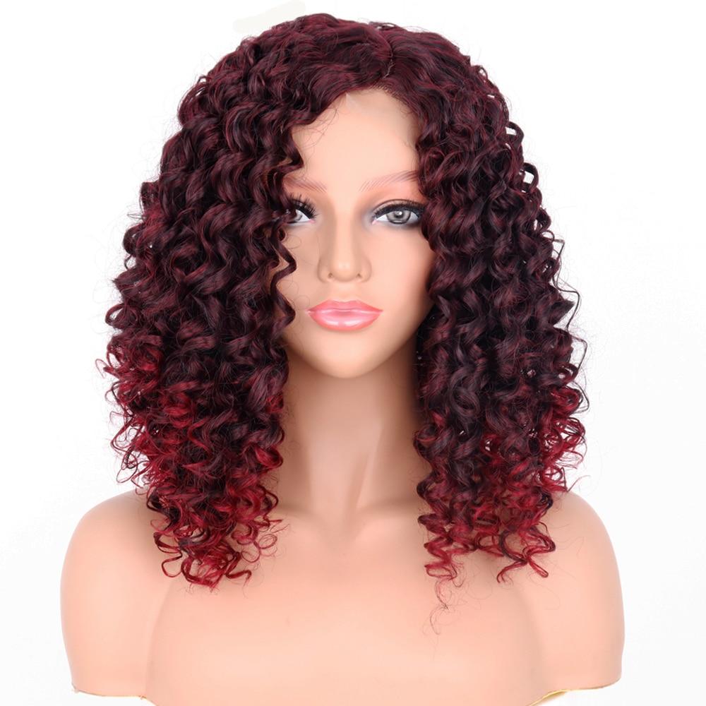 red kinky wig