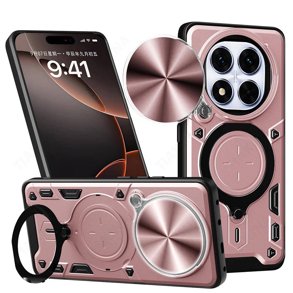Slide Lens Armor Funda for Redmi Note 14 Pro 5G China Case for Xiaomi Redmi Note 14 Pro 5G Case Magnetic Ring Stand Cover