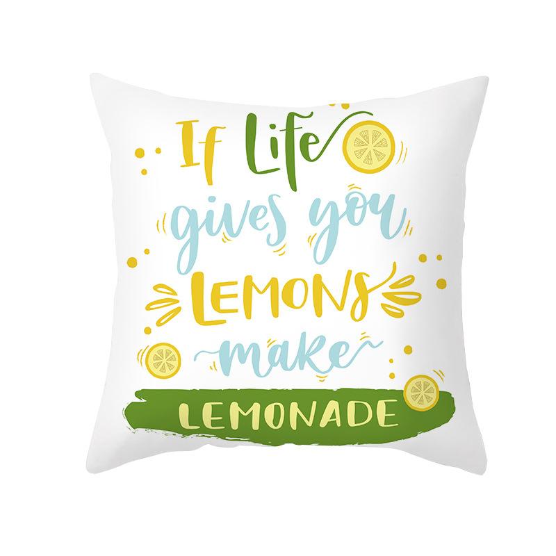 Nordic Ins Pillow Cover Summer Yellow Lemon Print Pillow Cover Sofa Cushion Cover Home