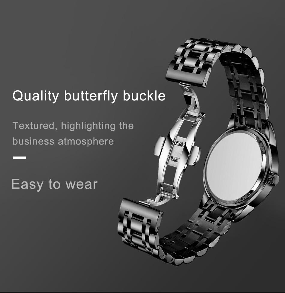 Men's Large Dial Quartz Watch with Dual Calendar & Luminous Hands