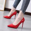 Mode Übergröße 34-44 Büro 10,5cm Dünne Absätze Pumps Damenschuhe Spitzschuh Lackleder Hochzeitsschuhe Frau Chaussures Femme