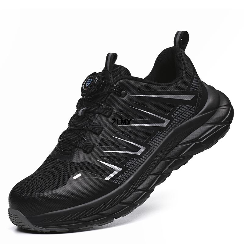 New Rotated Button Safety Shoes for Men Women Steel Toe Sneakers Puncture Proof Anti-smash Work Safety Boots Man Industrial Boot