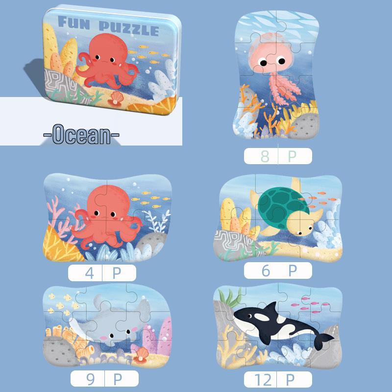 Baby & Toddler Animal Puzzle Gift Box: Educational Cognitive Matching Toy for Early Learning