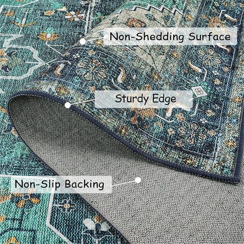 Crystal Round Boho Living Room Carpet Ethnic Style Full Cover Bedroom Study Floor Mat Home Rocking Chair Non-slip Carpet