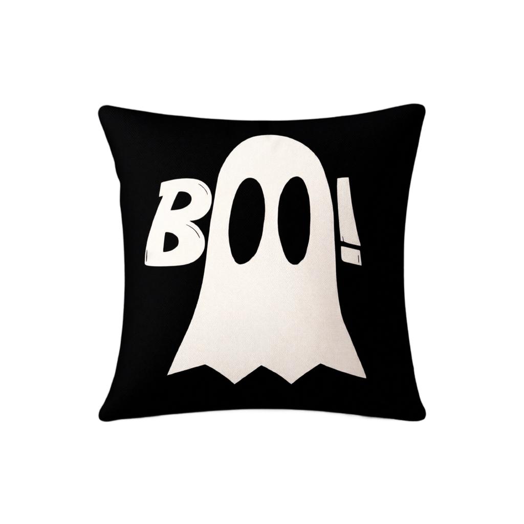 4PCS Halloween Pillow Covers Linen Printed Waist Cushion Covers Home Decorative Throw Pillow Cases for Sofa Chair Bed