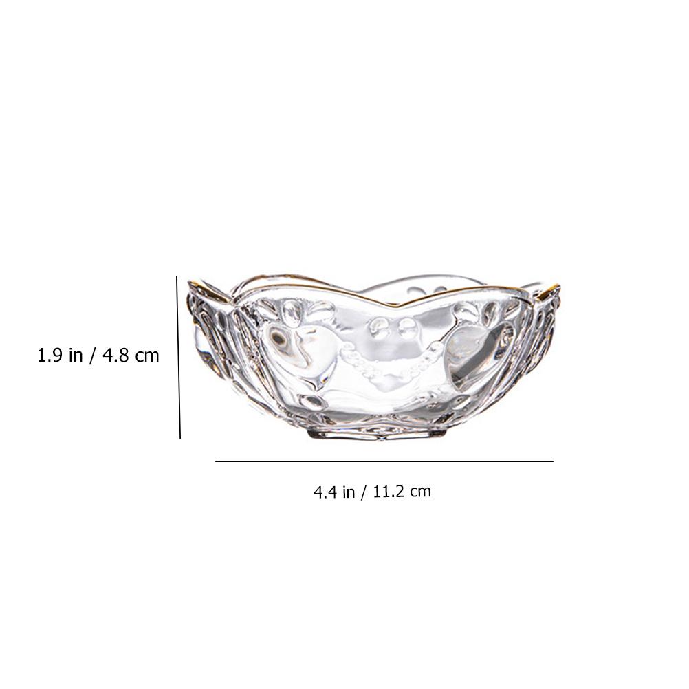

1Pcs Glass Bowl Transparent Crystal Clear Hexagon Bottom Thickened Dessert Bowls for Ice Cream Salad Appetizer Elegant Tableware прозорий