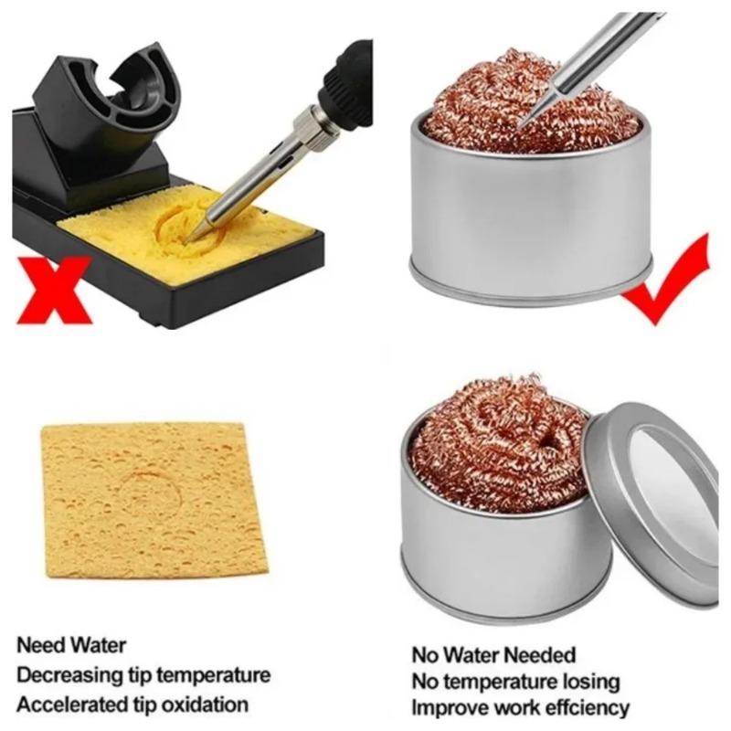 Palla Detergente Palla Pulente Stagno Saldante Filtro a Rete Ugello Pulizia Punta Filo di Rame Scatola Scorie Metalliche Palla Pulente