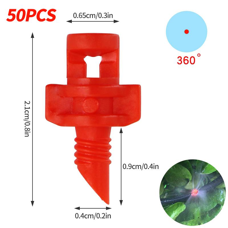 90 180 360 Angle Refractive Sprinkler 50Pcs Micro Atomizing Garden Sprinkler Refraction Spray Misting Nozzle Plant Irrigation