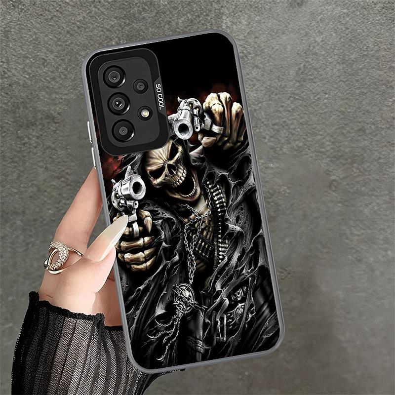 Sensemann Totenkopf Skelett Pistole Weiche Handyhülle für Samsung A17 A16 A15 A14 A13 A57 A56 A55 A54 A53 A37 A36 A35 A34 A33 A26 A25 A24 A2