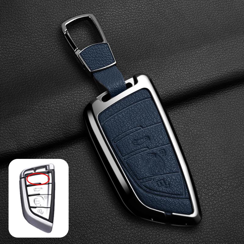 Goat Leather Zinc Alloy Car Key Case For Bmw X1 X3 X4 X5 G05 X6 X7 G20 G30 G11 F48 520 525 118I 218I 320I Key Case Car Key Fob