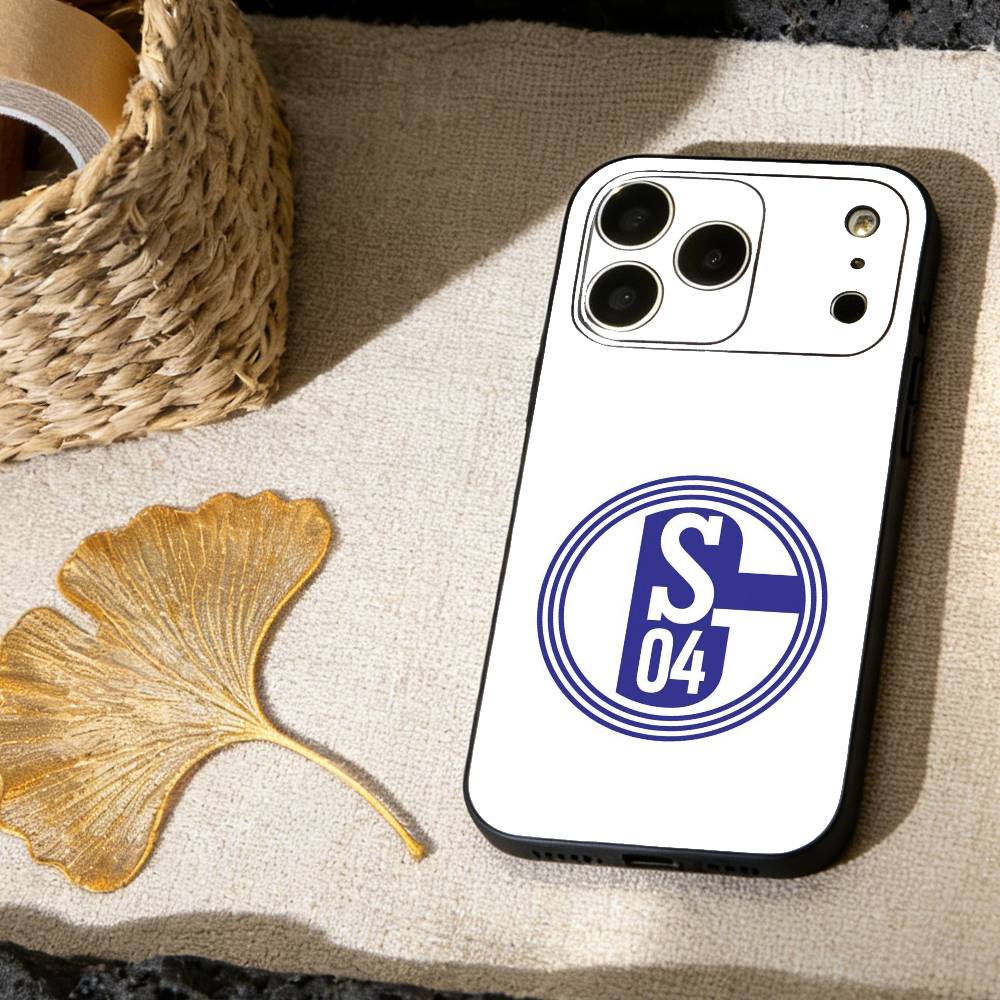 

S-Schalke 04 Team Colors Sleek Phone Case For iPhone 17, 16,15,14,13,12,11 X XR Plus,Others Soft Black Cover iPhone17air