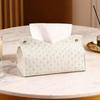 Faux Leather Tissue Box Cover, Elegant Rectangular Napkin Holder for Nightstand, Dresser, Home