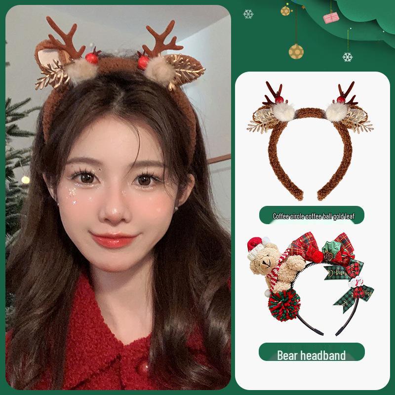 Women's Christmas Plush Hat Headband Hair Accessories