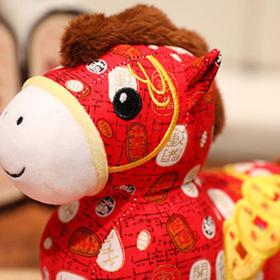Blessing Horse Plush Toy Chinese Style Stuffed Horse Doll Good Luck