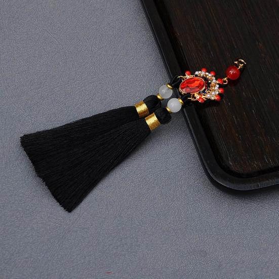 Tassel Pendant Facial Makeup Opera Car Decoration Hanging Accessories with Imitation Pearls Decor Hanfu Decoration