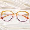 SHAUNA Retro Metal Double Bridges Women Glasses Frames Fashion Clear Anti-Blue Light Eyewear Men Optical Double Color Frame