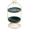 2 Layer Creative Cake Stand Fruit Tray Dishes for Serving Candy Snack Serving Plate Fruit Platter Christmas Decor Food Storage