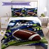 3pcs Custom Name American Football Bedding Set Duvet Cover Closure Includes 1 Duvet Cover & 2 Pillowcases, Soft and Comfortable for All Seasons.